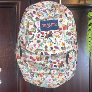 Jansport Superbreak Multicolor Graphic Backpack like new